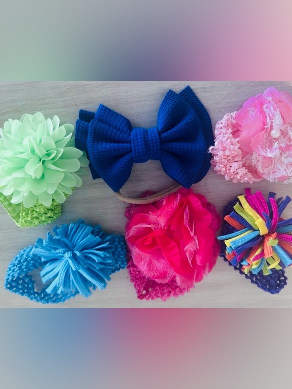 baby girls bow headbands kids set of 6